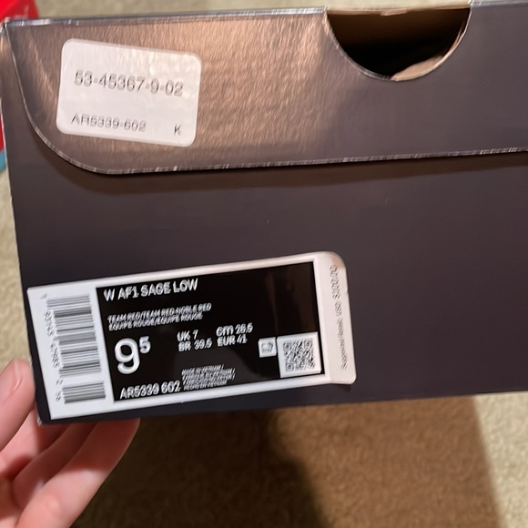 Red AF1 Sage Low. Worn twice. Excellent condition. - Picture 6 of 6